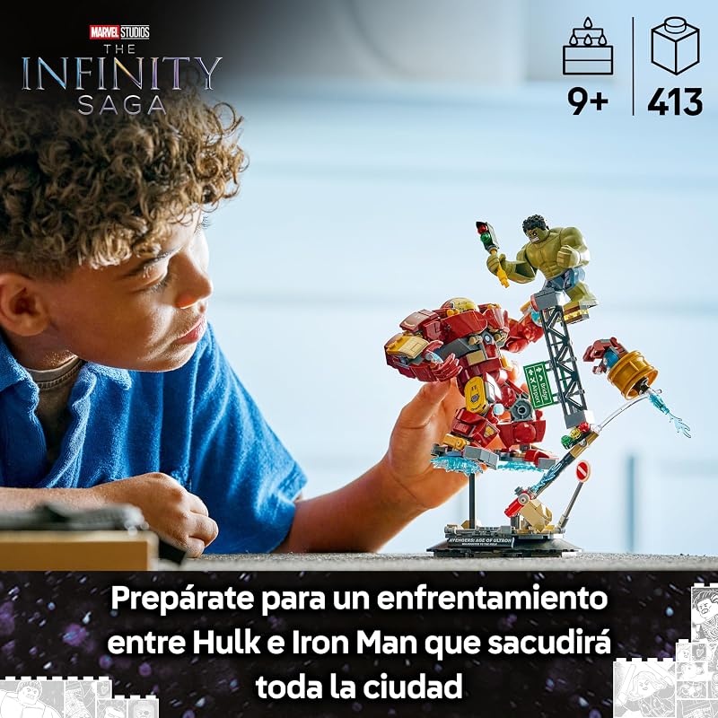 | Marvel Batalla Legendaria: Hulkbuster vs. Hulk - Superhéroes de Juguete con 2 Figuras de Acción y Minifigura de Iron Man - Regalo de Los Vengadores para Niños de 9+ Años y Fans - 76343 — foto 2 de 8
