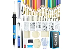 Wood Burning Kit, Zistel 116PCS Wood Burning Tool with Adjustable Temperature 200℃-450℃, Wood Burner Tool for Embossing Carving Soldering, DIY Creative Tool Set Suitable for Beginner, Home Decoration