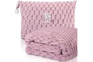 BOACAY Packable Travel Blanket for Airplane, Car - Compact Office Blanket - Portable Pillow for Adults, Kids with Case, Lugga