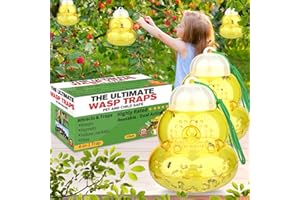 PROTECKER Wasp Trap, Bee Traps Catcher, Outdoor Wasp Deterrent Killer Insect Catcher, Wasp Killer Hornet Traps, Non-Toxic Reusable Hanging Yellow Jacket Traps Outdoor for Garden, Yard Yellow-2 Pack