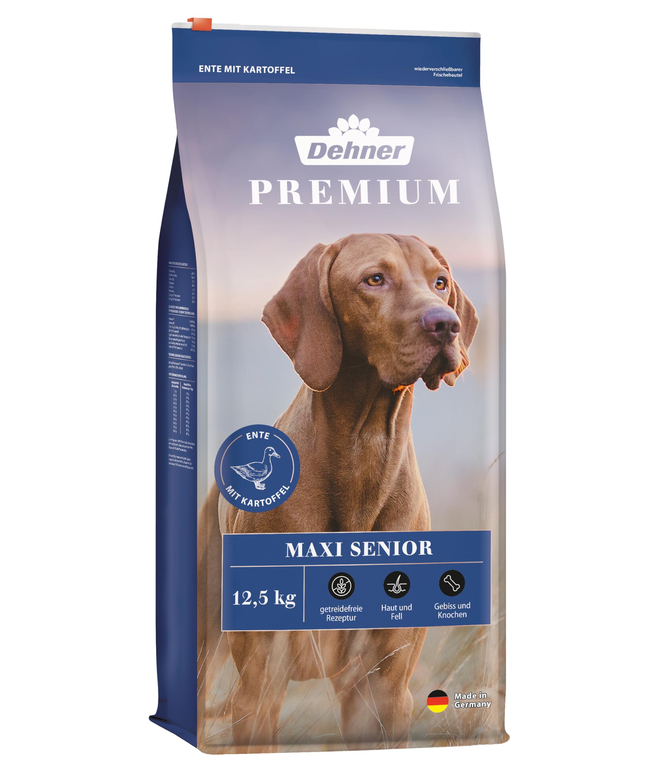 Dehner Premium Maxi Senior Dry Dog Food – Duck and Lamb with Potatoes – 12.5 kg