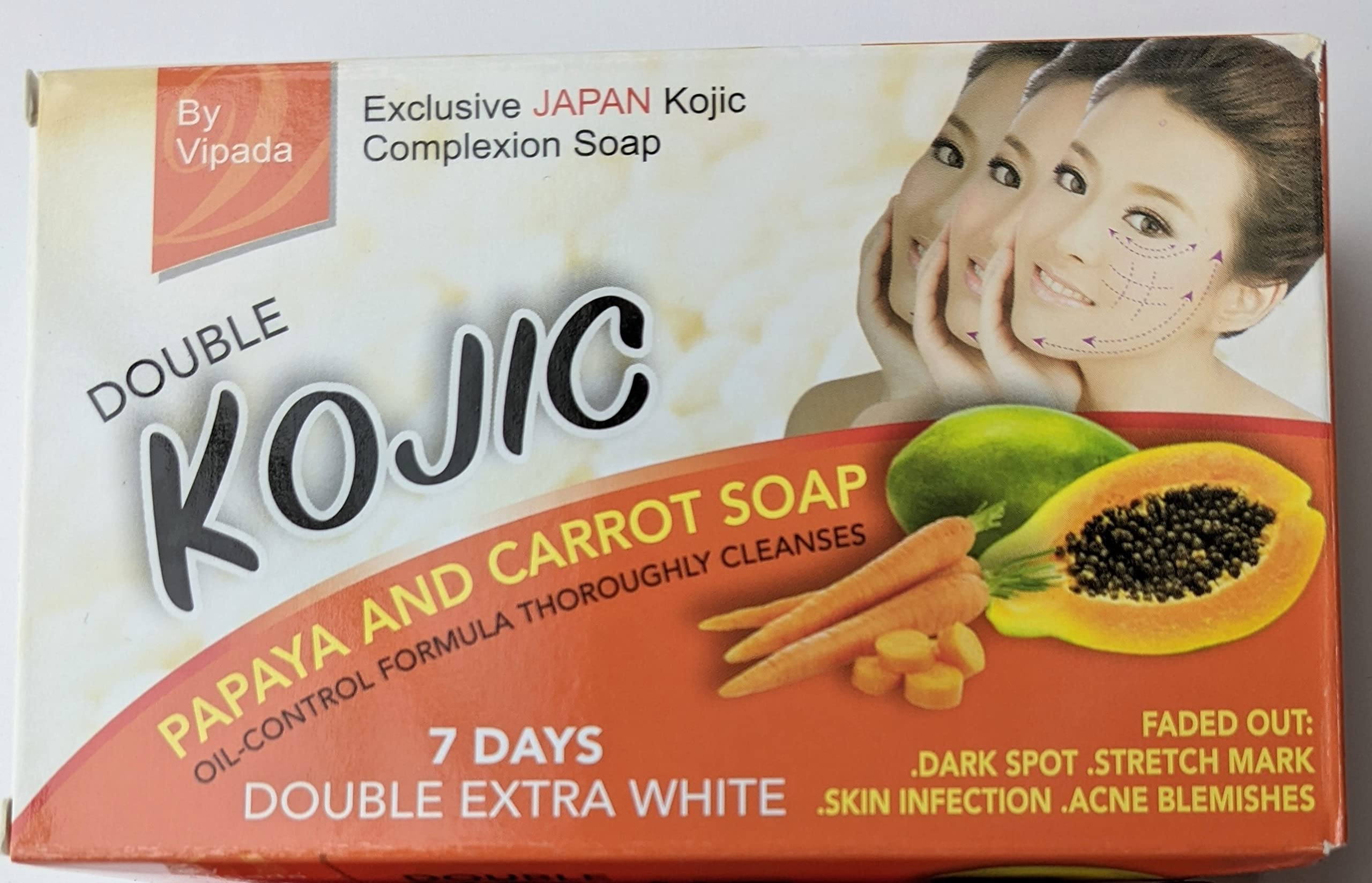 Vipada Papaya & Carrot + Double Kojic Soap 160g [Japanese Formula]