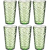 ZAINCA 20-ounce Plastic Tumblers, Acrylic Drinking Glasses High-Balls, set of 6 Green Reusable Plastic Cups, Stackable, BPA-Free, Shatter-Proof, Dishwasher-Safe