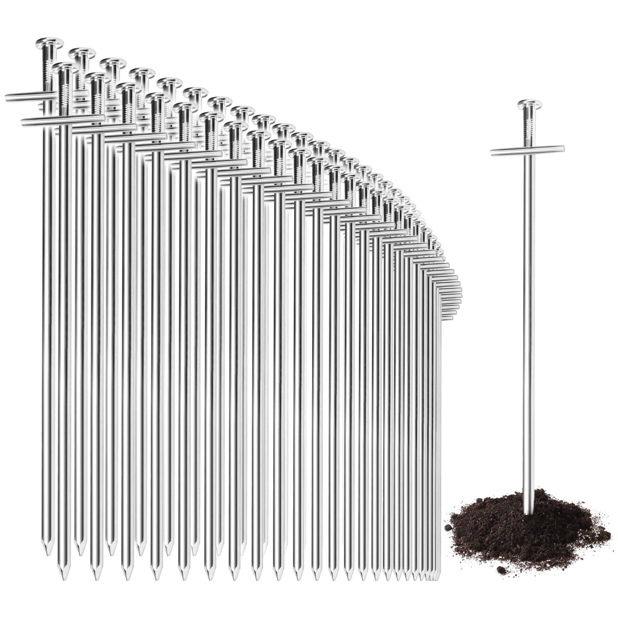 COM-FOUR® 50x tent pegs made of steel - long and robust ground pegs for camping and outdoors - ideal for normal and hard ground