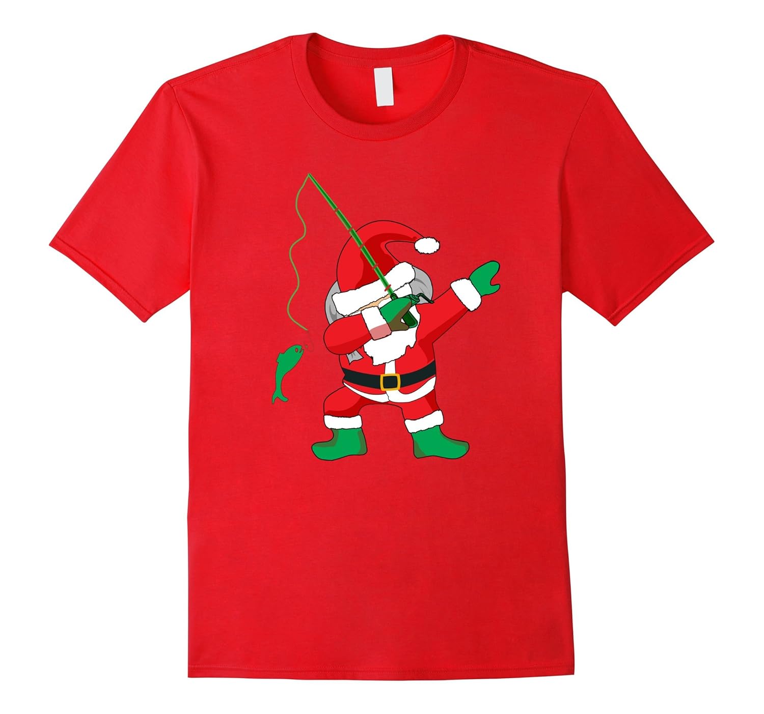 Christmas Dabbing Santa Fishing Shirt Dabbing Santa Tee-ANZ