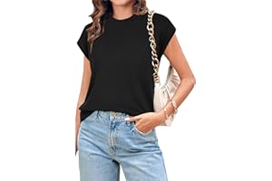 Newshows Womens 2025 Spring Sweater Vest Summer Tops Cap Sleeve Crewneck Business Casual Outfits Knit Dressy Shirts Trendy