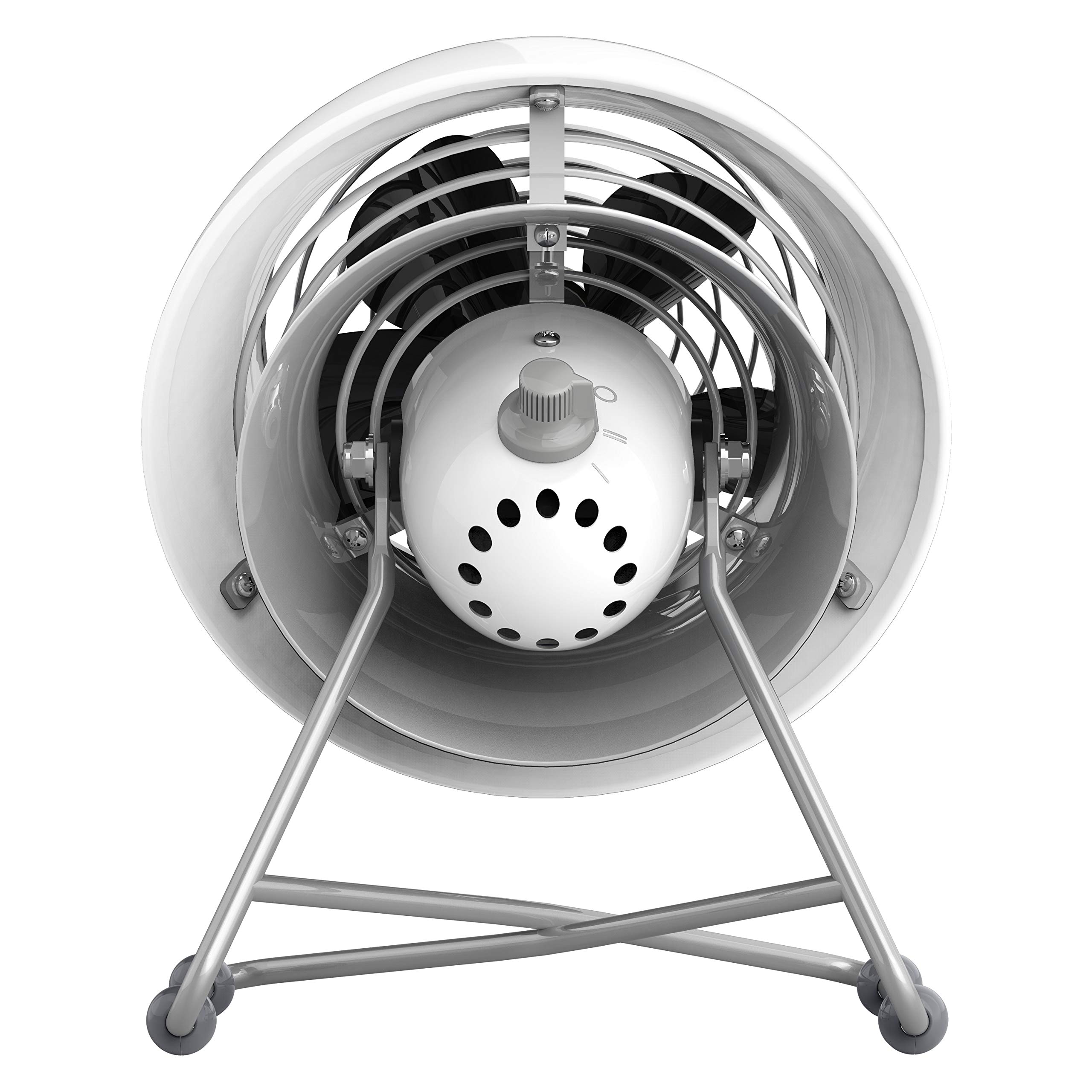 Vornado VFAN™ Mini Modern Vintage Fan, Retro Metal Air Circulator, Fan for Desk & Bedside, 2 Speeds, Adjustable Tilt, Personal Cooling with Targeted Airflow, Quiet Fan, Ice White