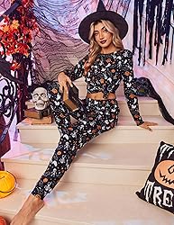 Ekouaer Women's Halloween Pajama Sets Casual 2Pcs