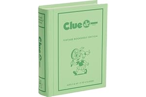 WS Game Company Clue Junior Vintage Bookshelf Edition, 1989 Retro Inspired, Fabric Wrapped Book Case, Collectible Clue Board 