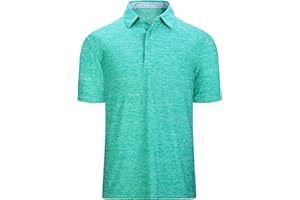 Damipow Premium Golf Shirts for Men Dry Fit Performance Polo Short Sleeve Collared Shirt