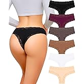 UNDER THE SEA Cotton Underwear for Women Sexy Lace Hipster Panties Low Rise Breathable Brazilian Womens Cheeky 6 Pack S-XL