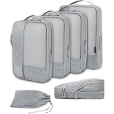 BAGSMART Compression Packing Cubes for Travel, 6 Set Luggage Organizer Bags | Fits 20/24/28in Carry-On Suitcases, Compressible Bags Streamline Cruise Travel Essentials, Sturdy Handles, Polyester