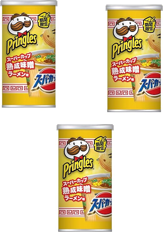 Amazon コンビニー限定 年12月 Pringles プリングルズ スーパーカップ熟成味噌ラーメン味 ポテトチップス 53ｇｘ3個 食べ試しセット 3 食品 飲料 お酒 通販
