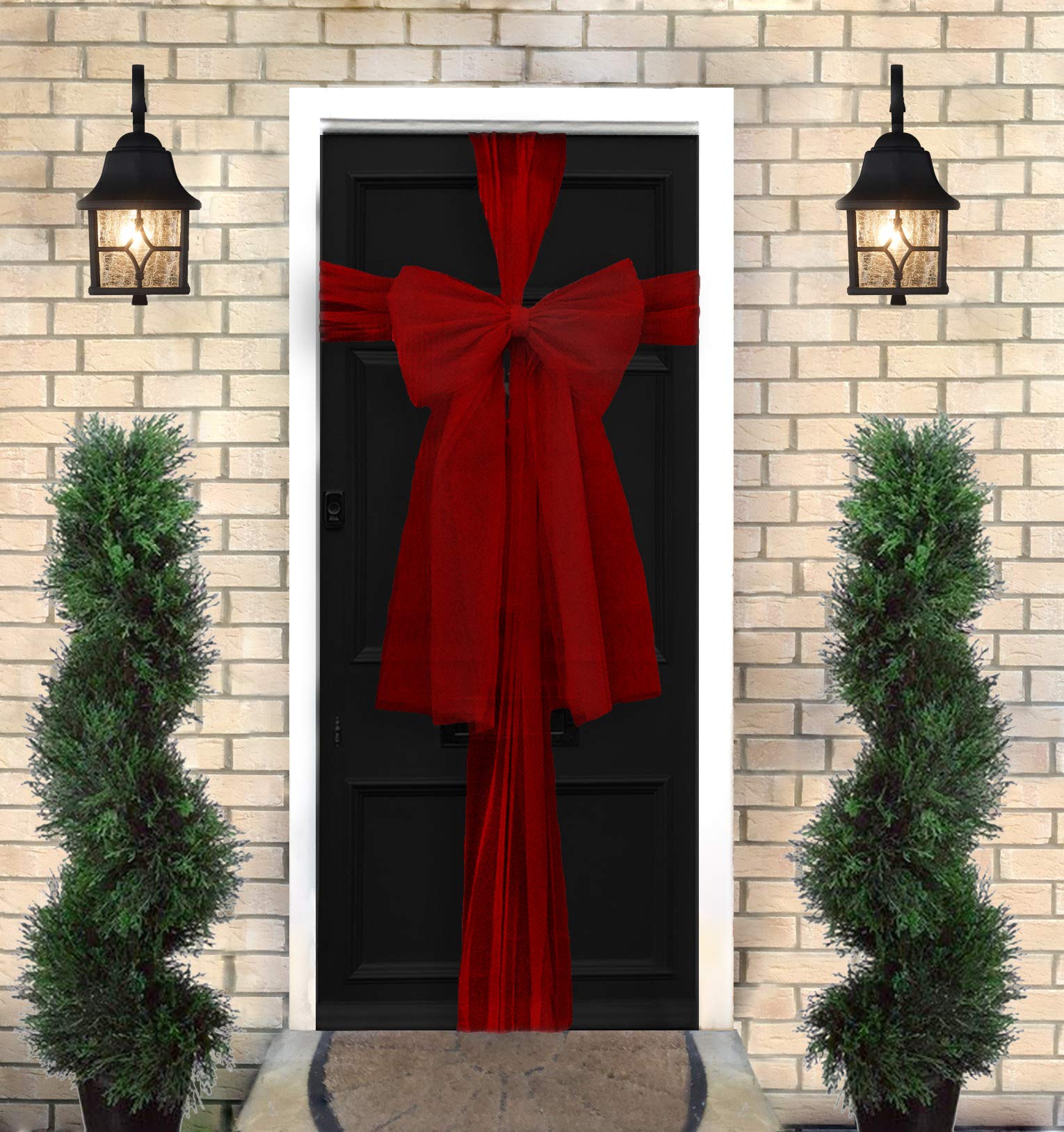 Davies Products Ltd Wine Red Organza Christmas Front Door Bow Kit - 9M