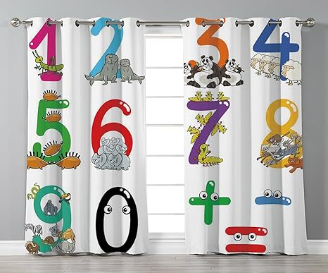 Thermal Insulated Blackout Grommet Window Curtains Mathematics