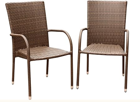 Amazon Com Abbyson Palermo Outdoor Wicker Dining Armchair Brown