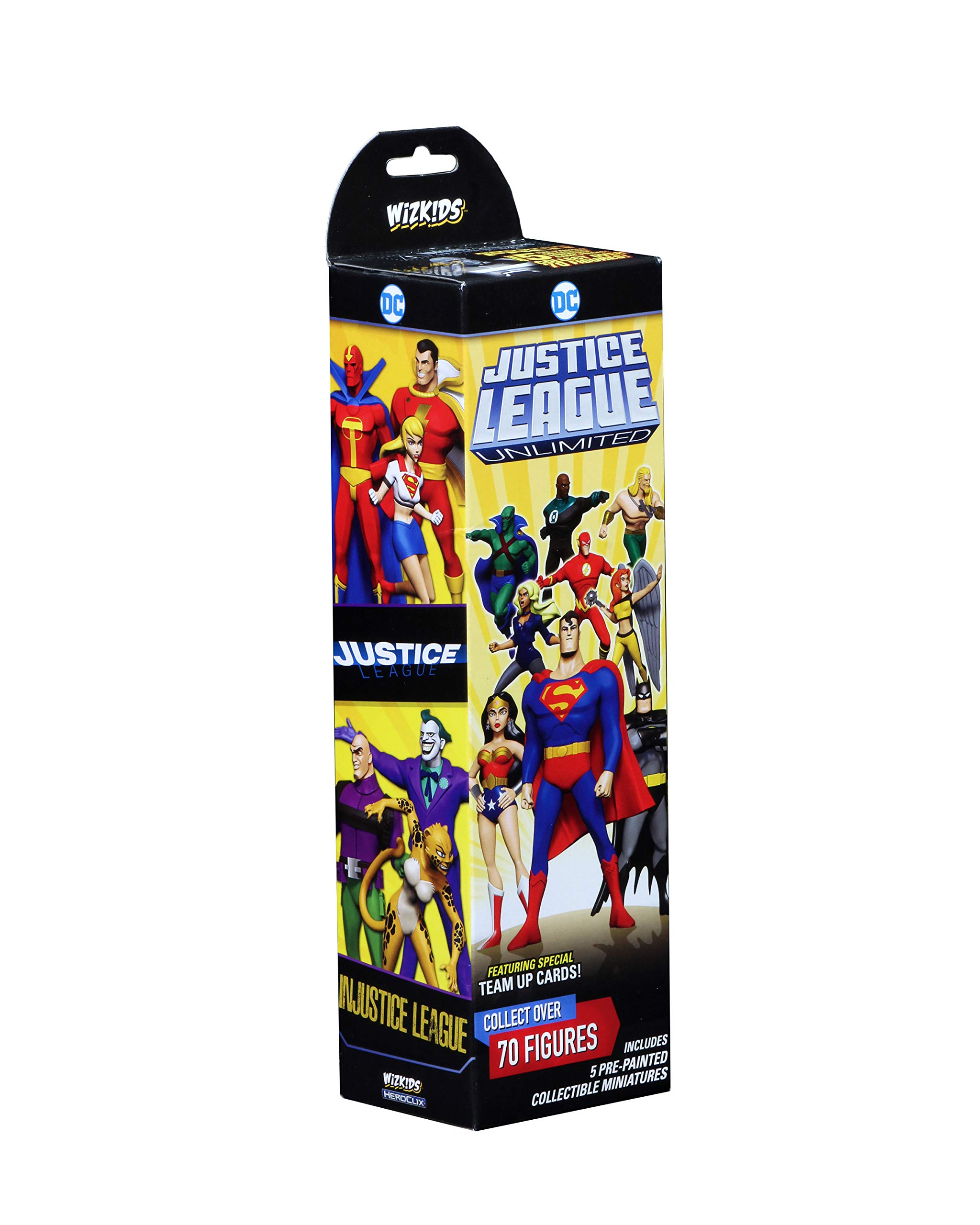 WizKids DC HeroClix Justice League Unlimited Booster Pack - 5 Figures, Classic Style, Ages 12+