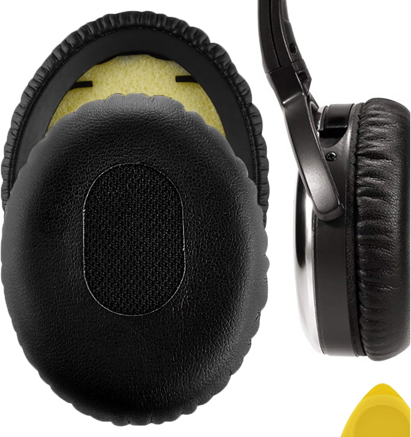 Geekria Replacement Ear Pads Compatible with Bose QC3 ON-EAR, QuietComfort 3 Headphones, Ear Cushions (Black)