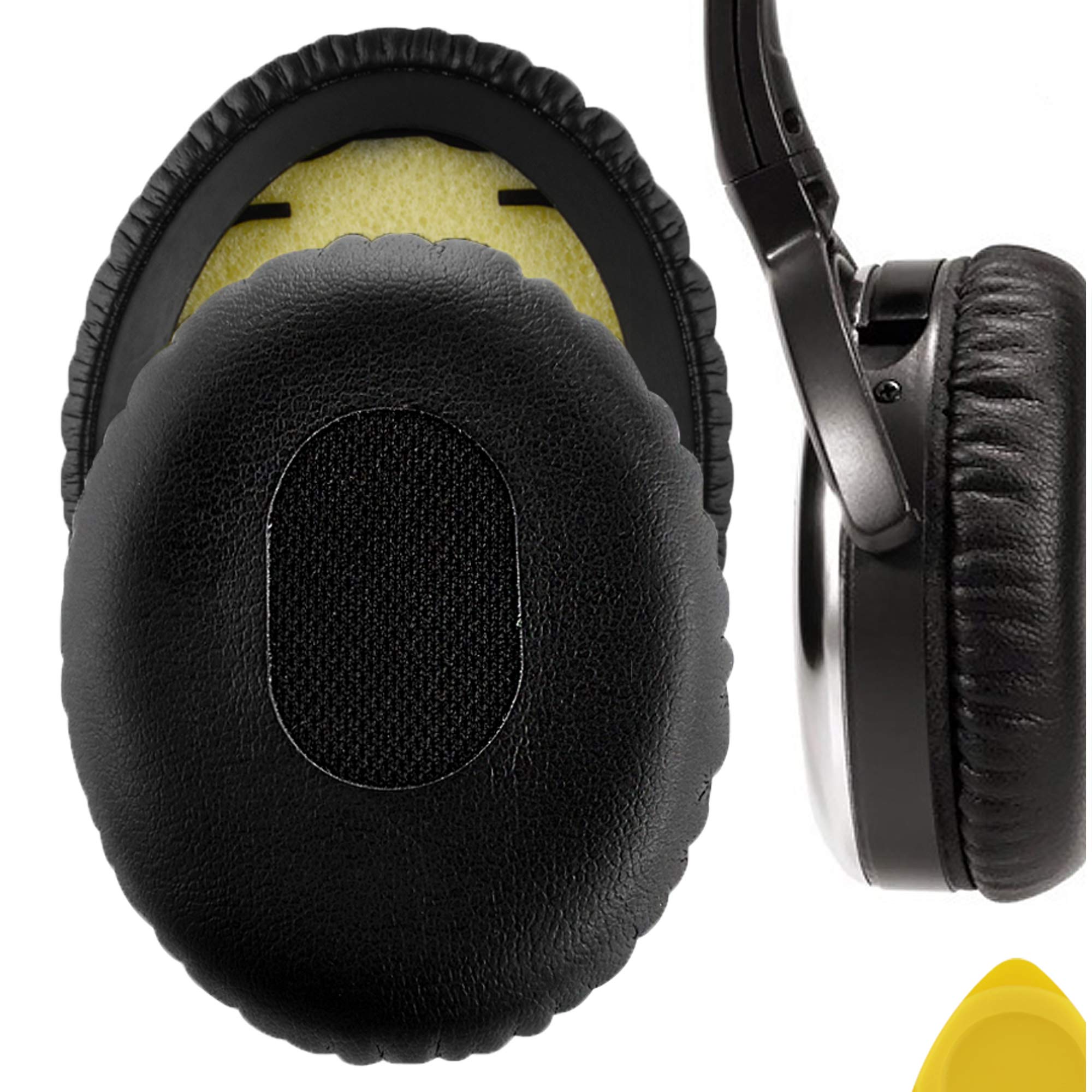 Geekria Replacement Ear Pads Compatible with Bose QC3 ON-EAR, QuietComfort 3 Headphones, Ear Cushions (Black)