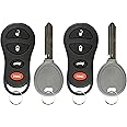 KeylessOption Keyless Entry Remote Fob Uncut Ignition Car Key Replacement for GQ43VT17T, 04602260 (Pack of 2)