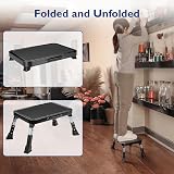 BONTEC 3-Level Height Adjustable Step Stool Foldable Anti-Slip Platform Black view 5