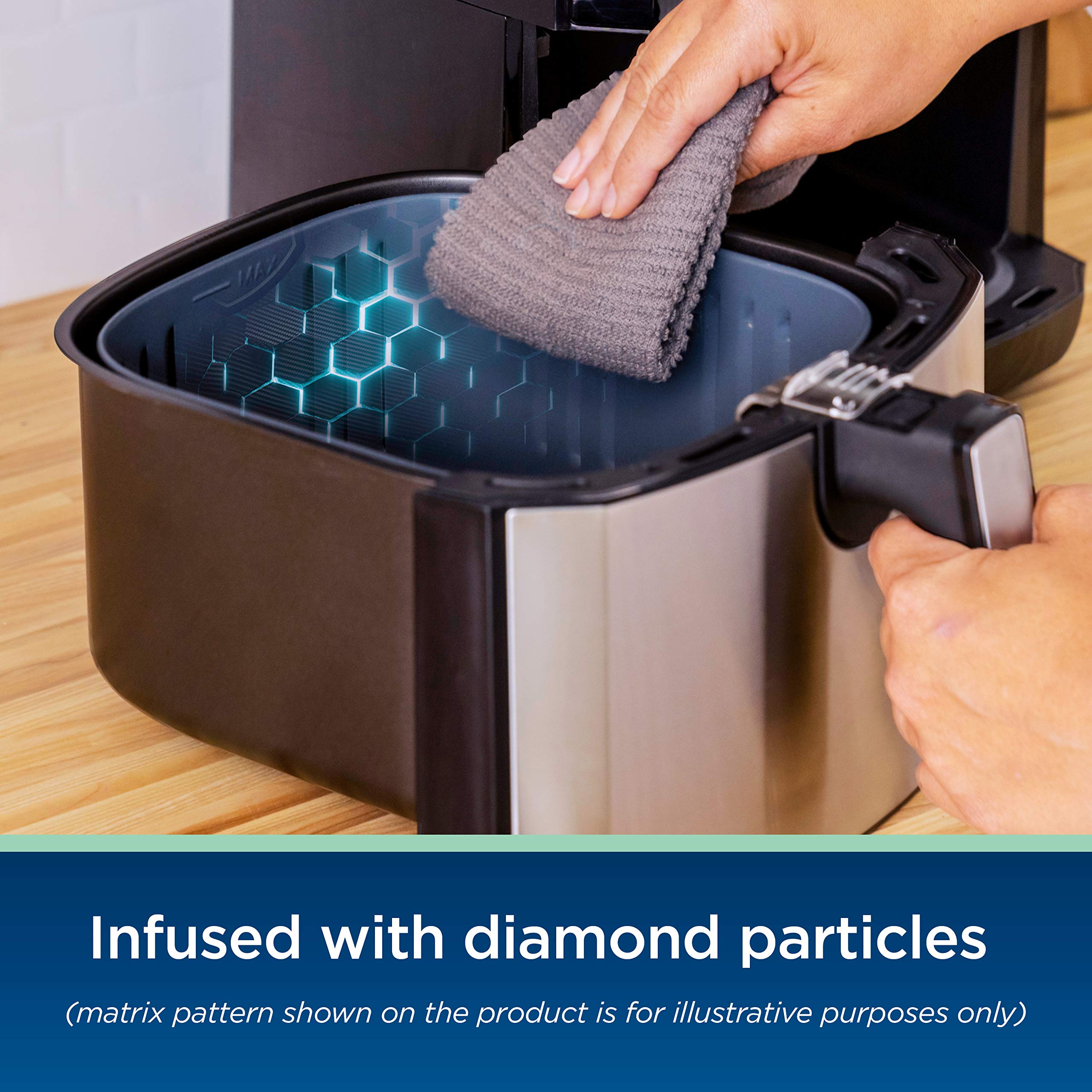 Freidora de aire digital Oster DiamondForce antiadherente XL de 5 cuartos, 8 funciones con pantalla táctil digital