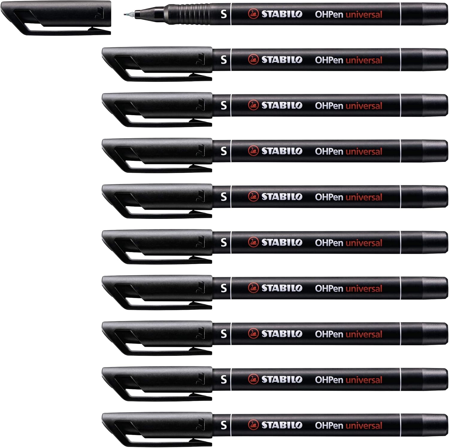 STABILO Superfine Permanent Marker Black Pack of 10