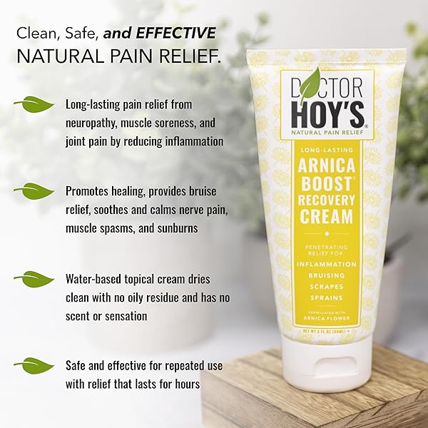 DOCTOR HOY’S NATURAL ARNICA BOOST RECOVERY CREAM, BRUISE AND MUSCLE PAIN RELIEF CREAM, TOPICAL HOMEOPATHIC FORMULA WITH ARNICA MONTANA FOR RAPID BRUISE RELIEF (3 FL OZ)
