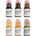 Perma Blend Microblading Pigments Kit for Eyebrows - Vegan Tattoo Ink for Permanent Makeup - Cool Eyebrow Tattoo Set & Pigment Corrector Tattoo Ink with Titanium Dioxide (6 Pack)