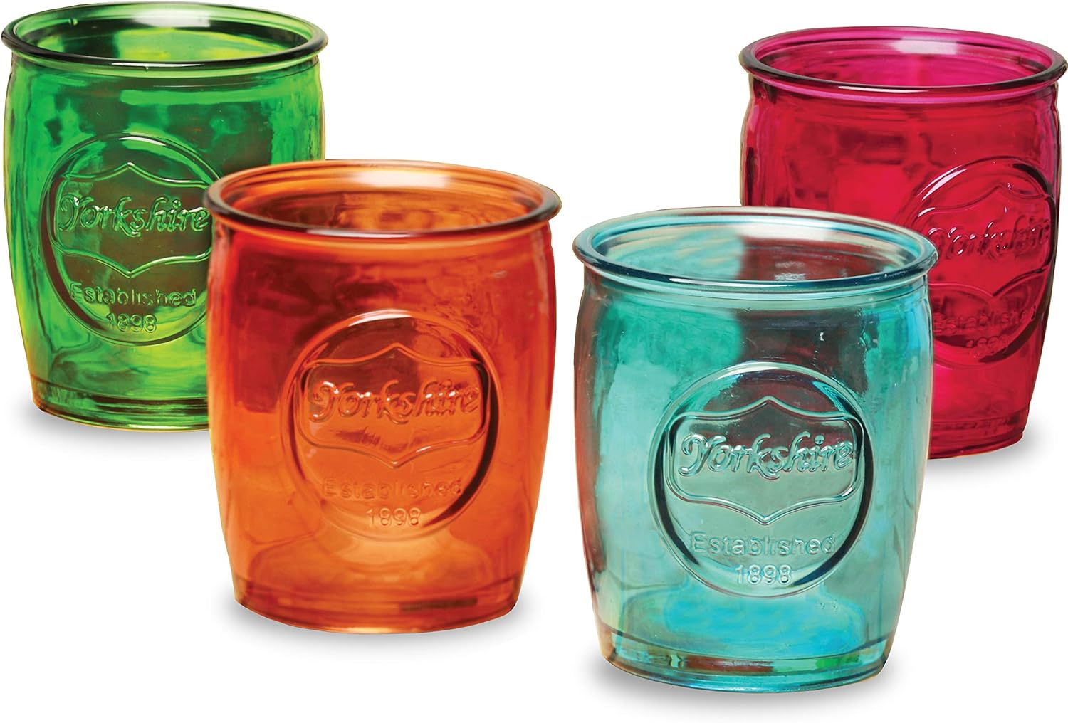 Circleware 69081 Yorkshire Heavy Base Whiskey Glasses 4-Piece, Party Entertainment Dining Beverage Drinking Glassware Cups for Water, Liquor, Beer, Ice Tea, Juice and Farmhouse Decor, 13 oz