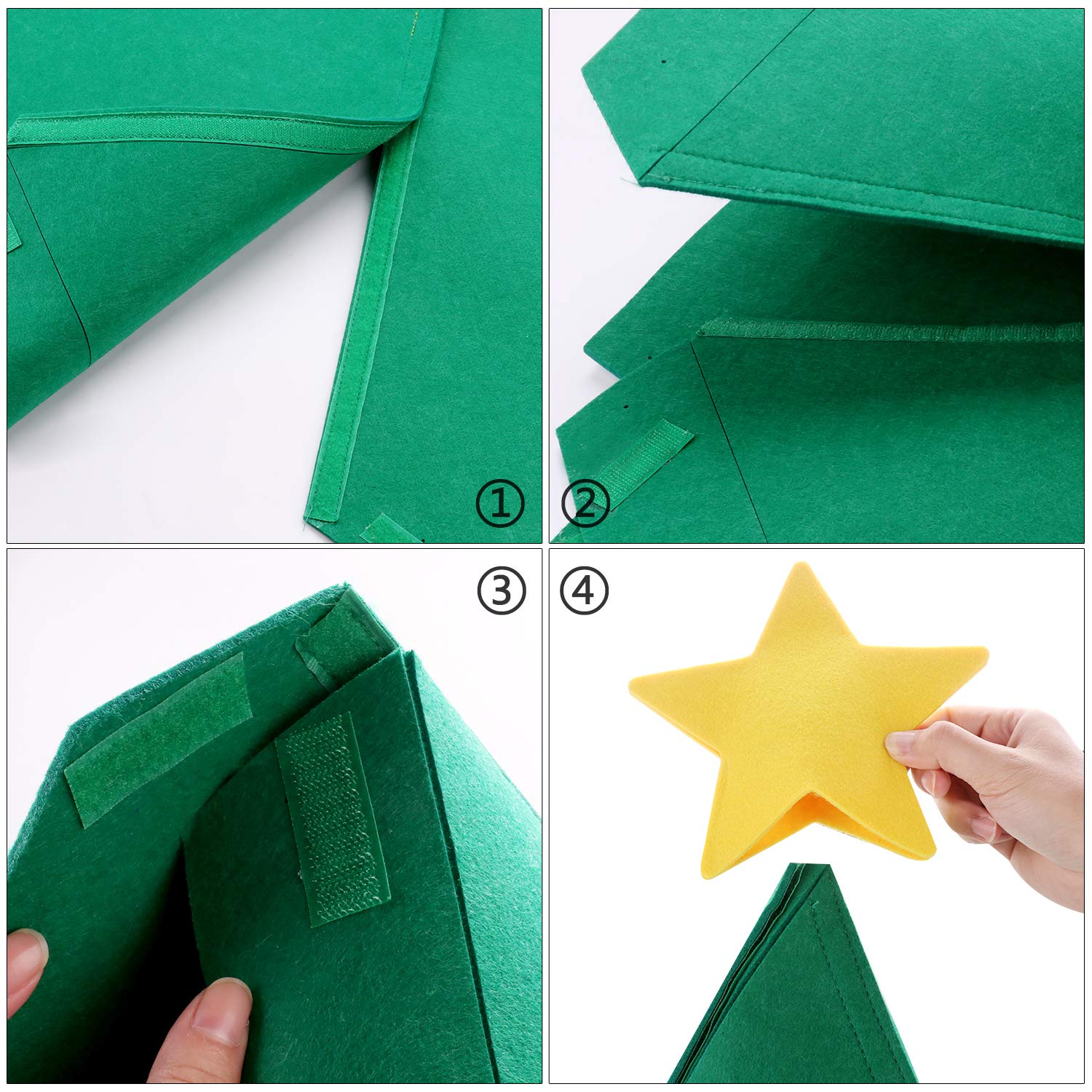 Fansport DIY Felt Christmas Tree Set with Xmas Tree Ornaments for Toddlers DIY, DIY Christmas Felt Tree for Kids Christmas Detachable Felt Tree for Xmas Decor