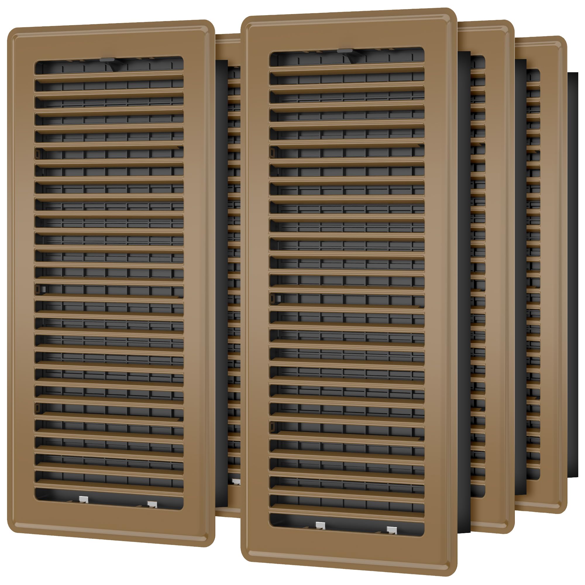 Floor Register 6x14, 6 Pack Floor Vent Covers for Home Floor Heavy Duty Steel Walkable Floor Vents Air Vent Covers 14x6 for Sidewall and Floor Image