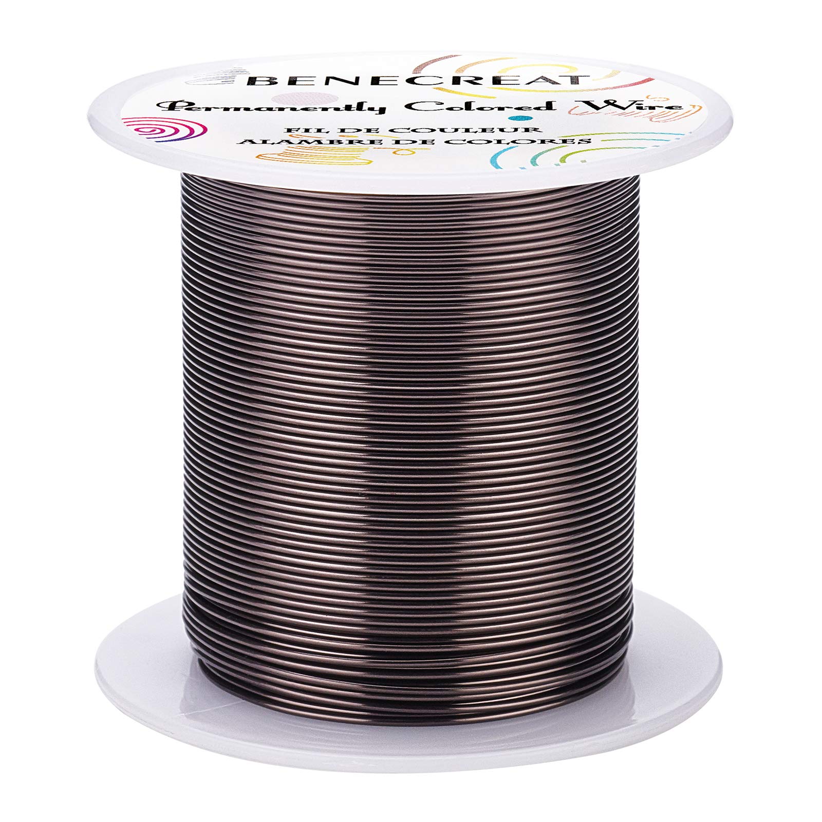 BENECREAT 20Gauge(0.8mm) Copper Wire Jewelry Wire 30m Gunmetal Tarnish Resistant Copper Beading Wire for Crafts Beading Jewelry Making