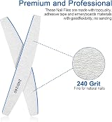BLESWIN 12pk Nail Files 240/240 Grit Double Sided Emery Boards Natural Nails view 2