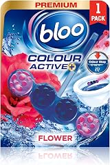 Bloo Colour Active Toilet Rim Block Fresh Flowers Anti-Limescale 4-Function