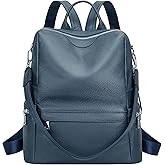 ALTOSY Leather Backpack for Women Elegant Genuine Backpack Purse Ladies Leather Shoulderbag （S80 Indigo Blue）