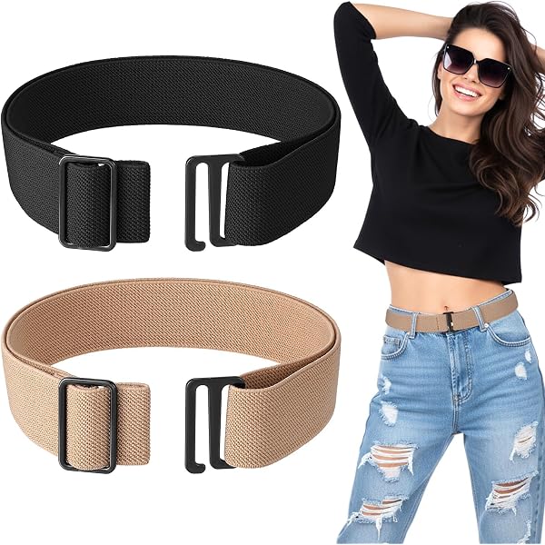 TIESOME Elastic Stretch Belt for Women Invisible Waist Belt  display picture 3