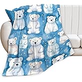 Polar Bear Blanket Polar Bear Gifts for Girls Boys Kids Woman Bears Lover Throw Blankets Soft Blanket Warm Fleece Flannel Plush Blankets for Bed Sofa Couch 40"x50"