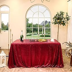FYLEDAEE Red Sequin Tablecloth Rectangular 50X80