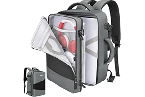 Deegotech Carrying Bag Backpack Fit for PS5/PS5 Pro, Protective Travel Case Bag Compatible with Playstation 5 Console, Disc, Controllers, Accessories and 15.6" Laptop, Water-resistant Game Bags, Gray