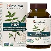 Himalaya Organic Neem, 60 Day Supply - Herbal Acne Supplements Supporting Clear Skin and Detox - USDA Organic, Vegan, Non-GMO, Gluten Free, 600 mg, 60 Caplets