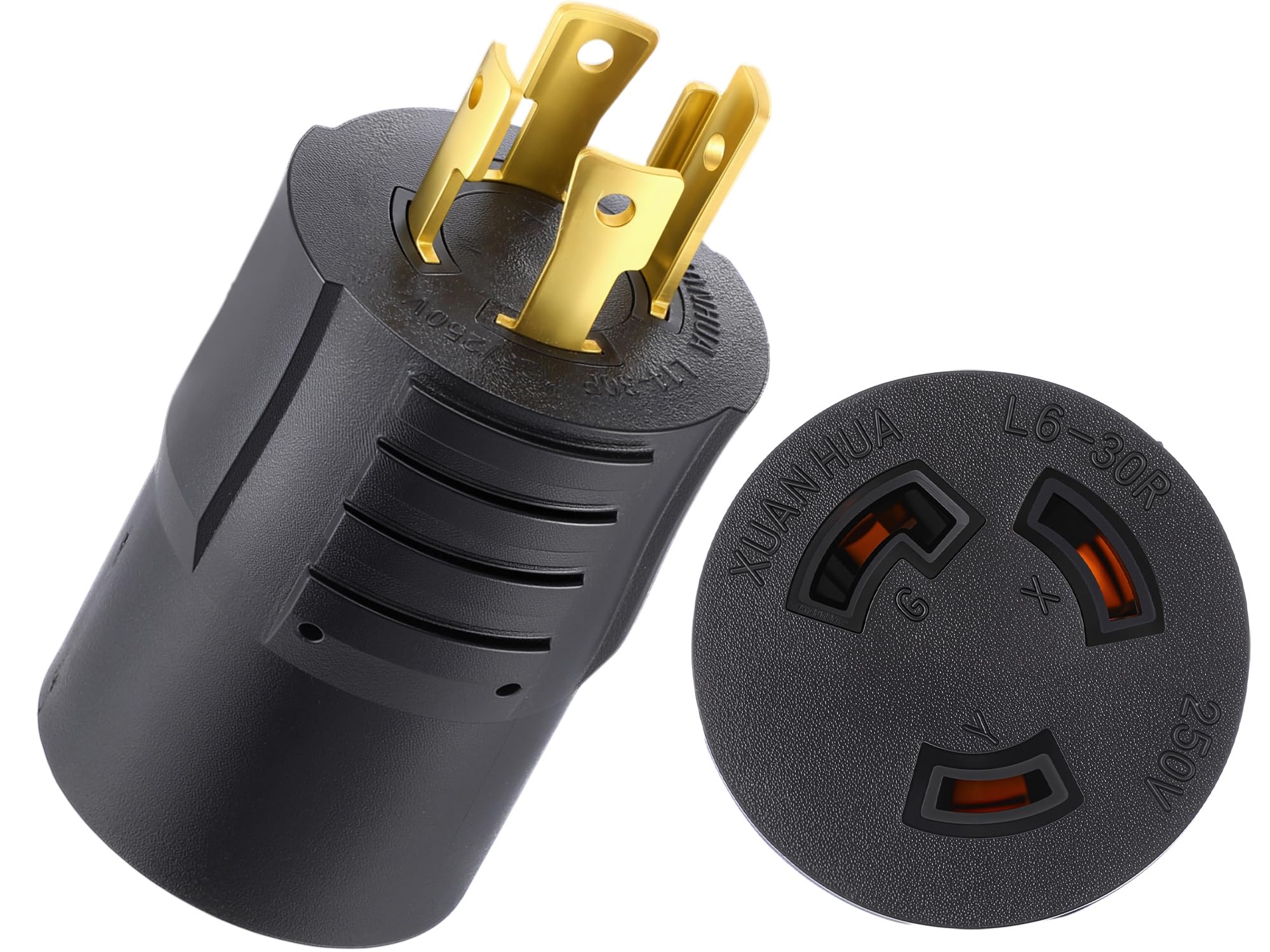 Photo 1 of Kanayu Generator Welder Adapter Compatible with NEMA L14-30P to L6-30R, 30A 4 Prong Male Plug to 30A 3 Prong Locking Female Outlet Receptacle Generator Welder Dryer EV Charger Power Cord Adapter