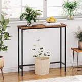 HOOBRO Console Table Slim Hallway Table Rustic Brown Black EBF75XG01 view 4