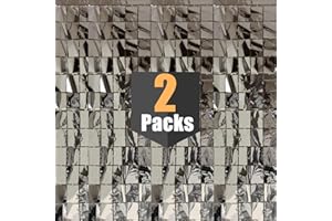 Sparkly Silver Foil Curtain Backdrop Party Decoration Metallic Square Photo Booth Props for Birthday Christmas Graduation Bac