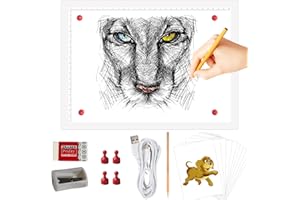A4 Rechargeable Light Pad, KOBAIBAN Wireless Magnetic Tracing Light Box, 5 Levels Brightness LED Light Board, Cordless Battery Powered Light Drawing Table for 5D DIY Diamond Painting, Sketching(White)
