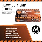 JFA Medical Nitrile Gloves Heavy Duty Orange Diamond Grip Medium Box of 50 view 2