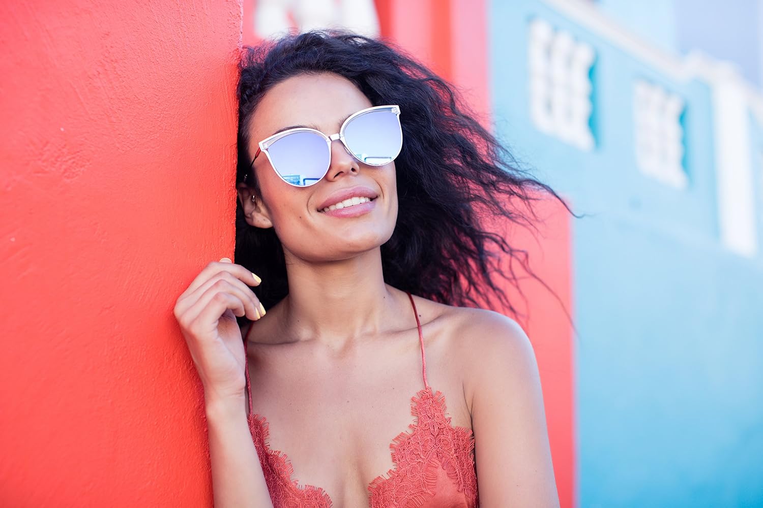 Donna Cheapass Occhiali da Sole di cat-eye Grandi neri doro specchiati XXL  UV-400 Donne Ragazze clubedoestudante.com.br