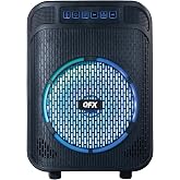 QFX Portable Rechargeable Wireless Bluetooth Speaker, BT-67, Black | 6.5" Full-Range Rechargeable Speaker, TWS, AUX/USB/TF Card Inputs, FM Radio, RGB LED Party Lights