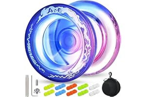 WABESMANIS Responsive Yoyo for Kids 8-12 or Above, Professional Yoyo AOE for Finger Spin Tricks, Dual Purpose Yoyo with Unresponsive Bearing for Adults, Plastic Yo yo Ball with 10 Yoyo Strings+Yoyo Accessory Set