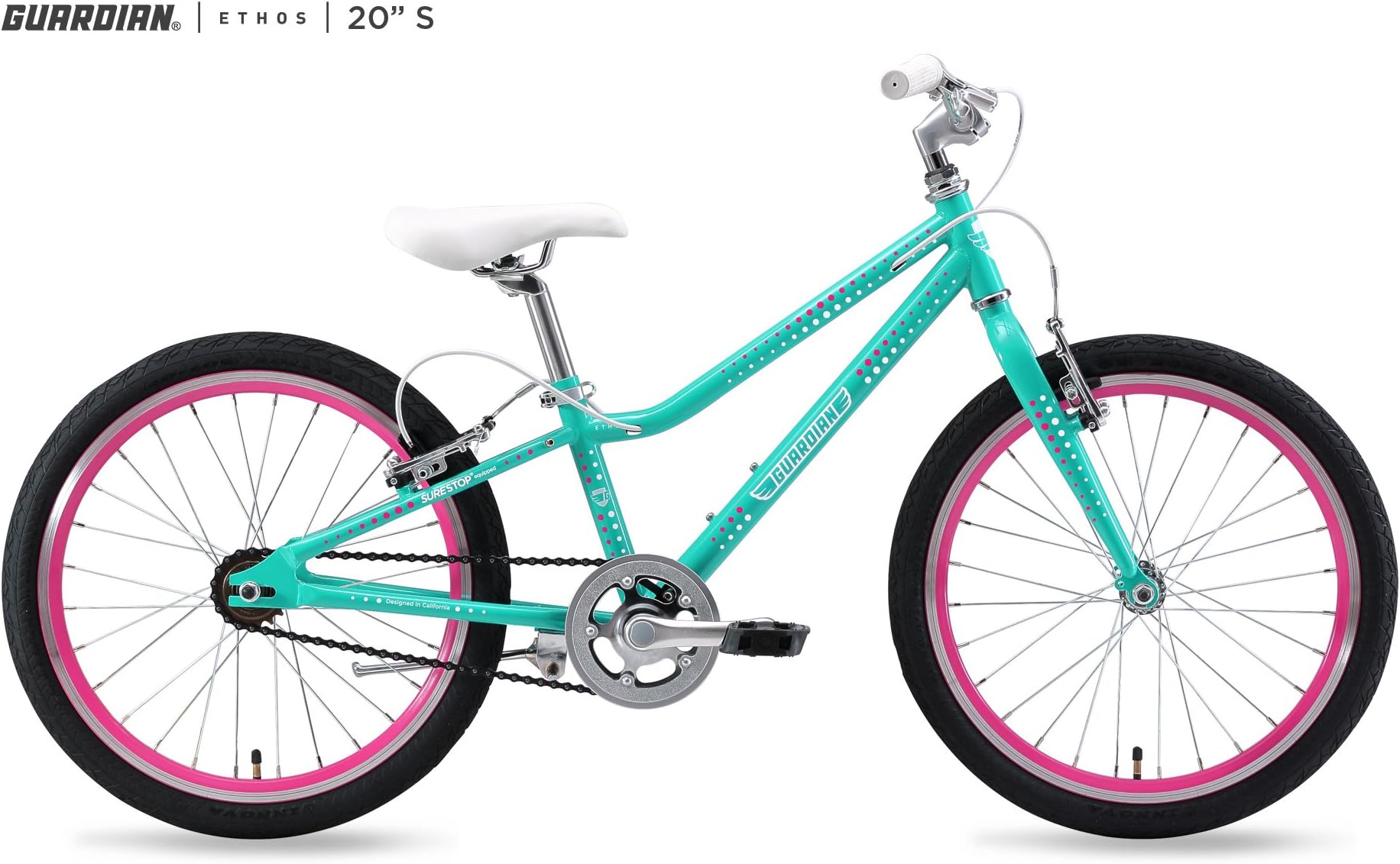 Guardian Kids Bikes Ethos. 16/20/24 Inch, Multiple Colors for Boys/Girls. Safer Brake System for Kids. Lightweight Steel Construction. Easy Assembly. ASO SharkTank.